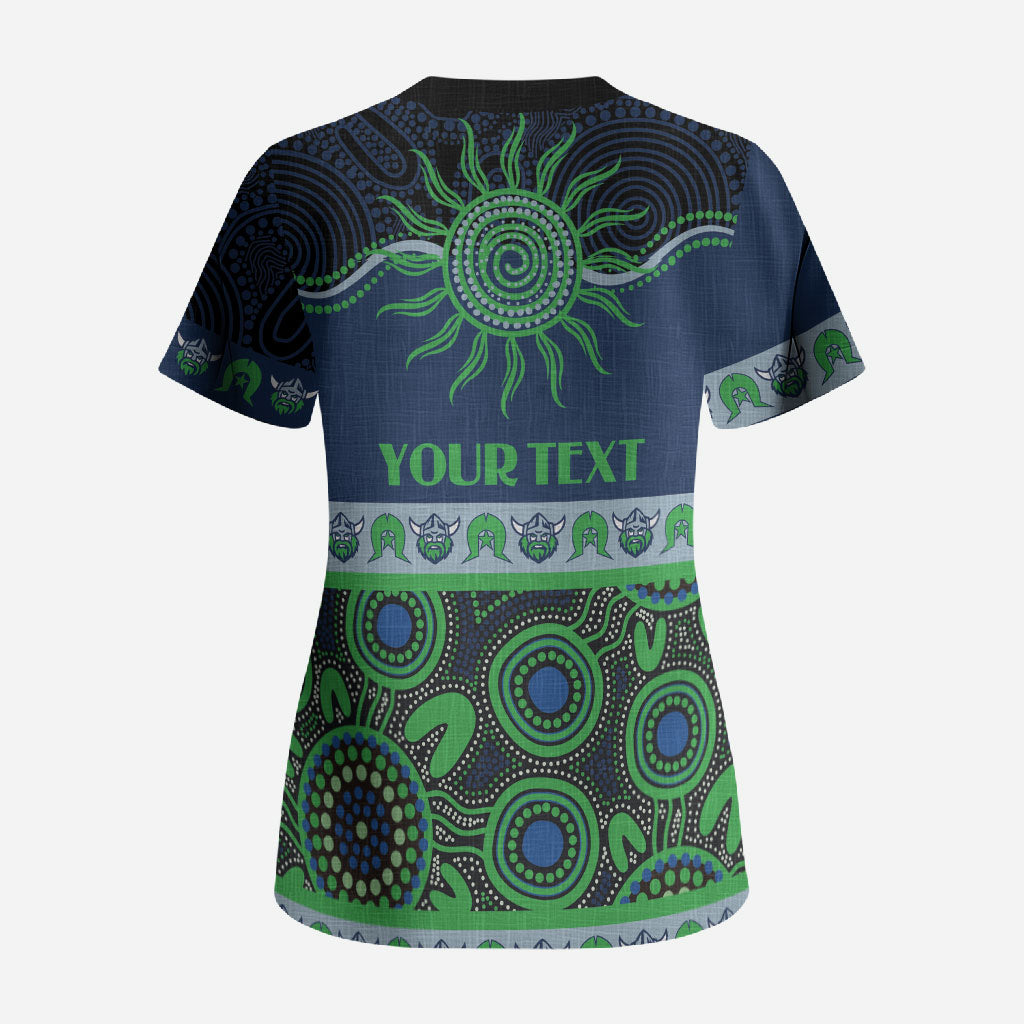 Raiders NAIDOC Week Personalised Scrub Top Aboriginal Torres Strait Islanders Vibe