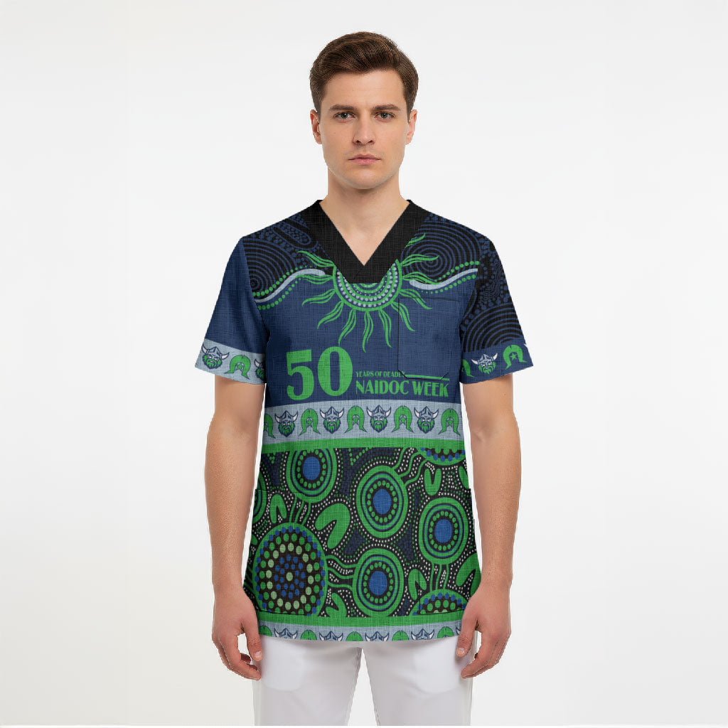 Raiders NAIDOC Week Personalised Scrub Top Aboriginal Torres Strait Islanders Vibe