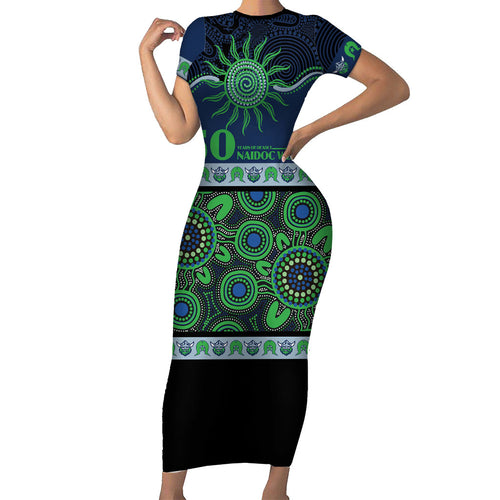 Raiders NAIDOC Week Personalised Short Sleeve Bodycon Dress Aboriginal Torres Strait Islanders Vibe
