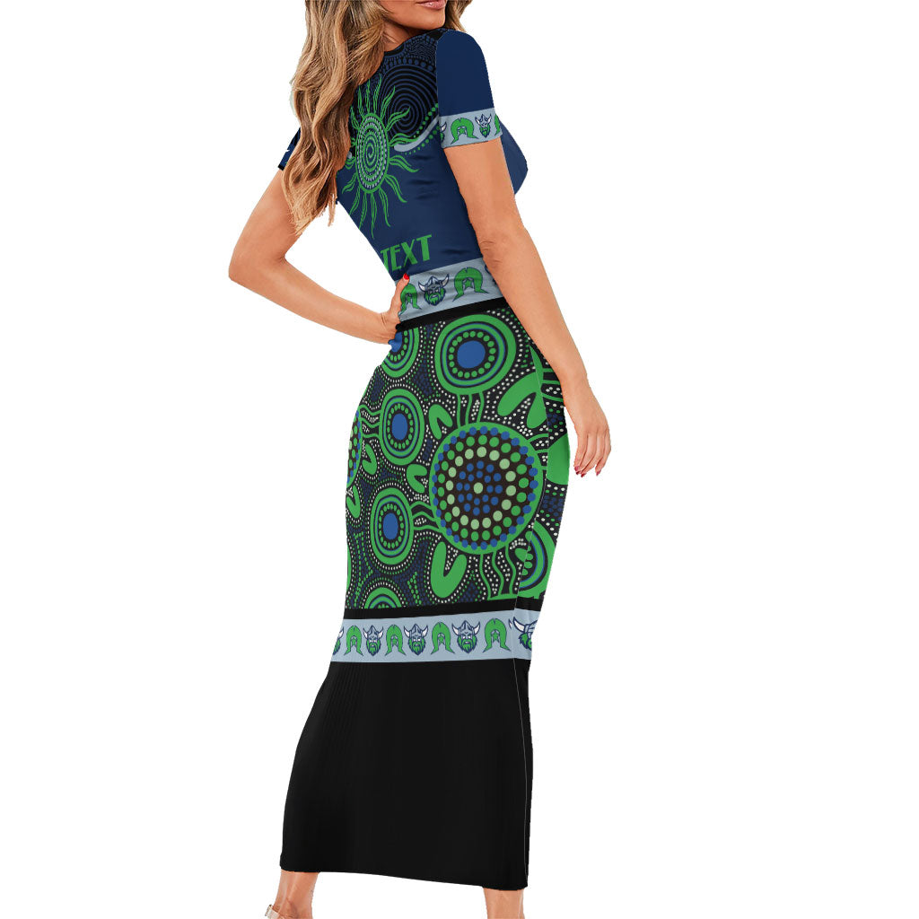 Raiders NAIDOC Week Personalised Short Sleeve Bodycon Dress Aboriginal Torres Strait Islanders Vibe