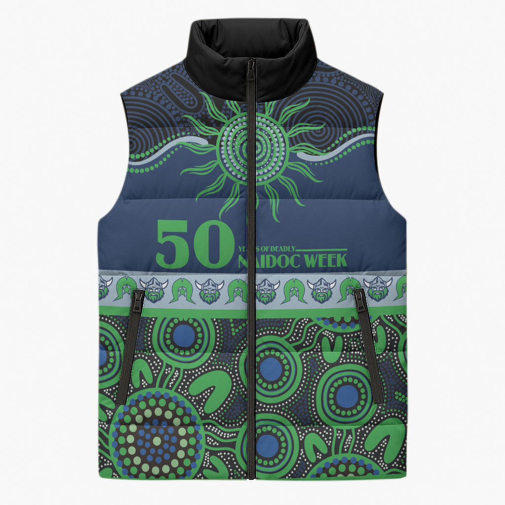 Raiders NAIDOC Week Personalised Sleeveless Puffer Jacket Aboriginal Torres Strait Islanders Vibe
