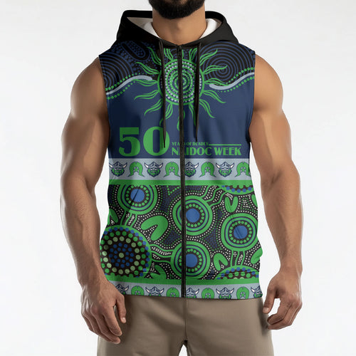 Raiders NAIDOC Week Personalised Sleeveless Zip Hoodie Aboriginal Torres Strait Islanders Vibe