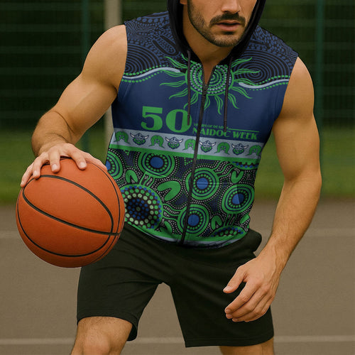 Raiders NAIDOC Week Personalised Sleeveless Zip Hoodie Aboriginal Torres Strait Islanders Vibe