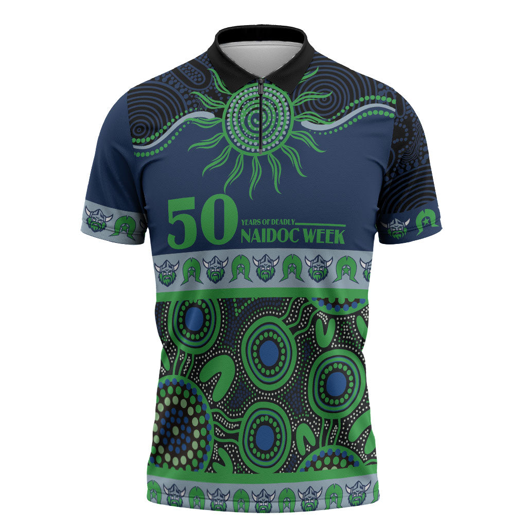 Raiders NAIDOC Week Personalised Zipper Polo Shirt Aboriginal Torres Strait Islanders Vibe
