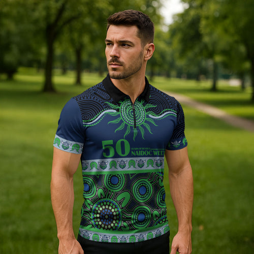 Raiders NAIDOC Week Personalised Zipper Polo Shirt Aboriginal Torres Strait Islanders Vibe