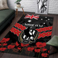 Custom Magpies Football Area Rug ANZAC Lest We Forget