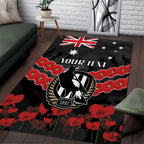 Custom Magpies Football Area Rug ANZAC Lest We Forget