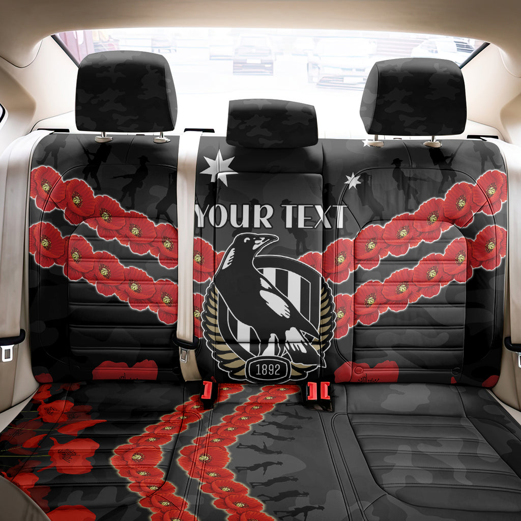 Custom Magpies Football Back Car Seat Cover ANZAC Lest We Forget