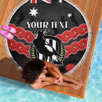 Custom Magpies Football Beach Blanket ANZAC Lest We Forget