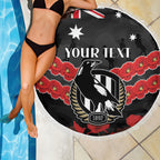 Custom Magpies Football Beach Blanket ANZAC Lest We Forget