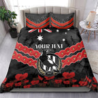 Custom Magpies Football Bedding Set ANZAC Lest We Forget
