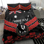 Custom Magpies Football Bedding Set ANZAC Lest We Forget