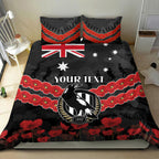 Custom Magpies Football Bedding Set ANZAC Lest We Forget