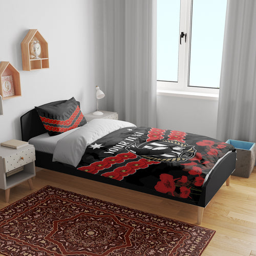 Custom Magpies Football Bedding Set ANZAC Lest We Forget