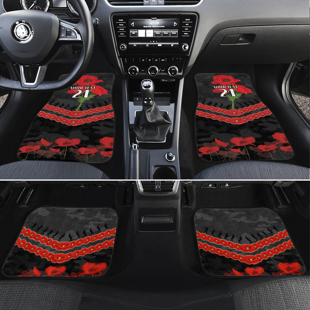 Custom Magpies Football Car Mats ANZAC Lest We Forget