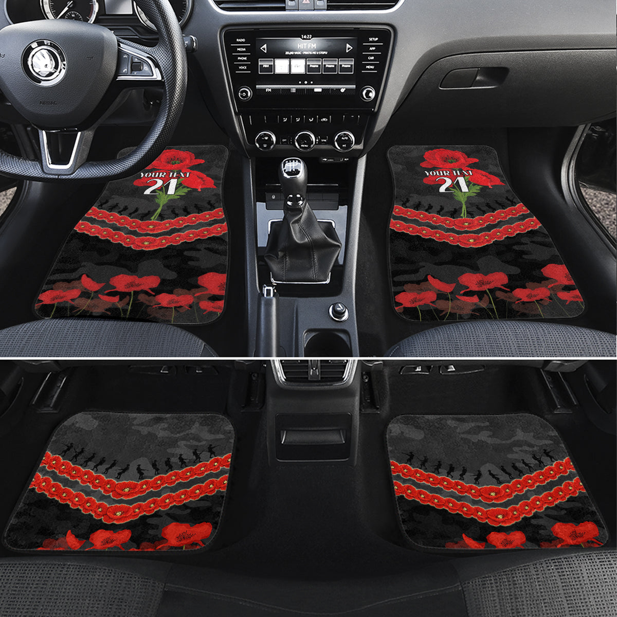 Custom Magpies Football Car Mats ANZAC Lest We Forget