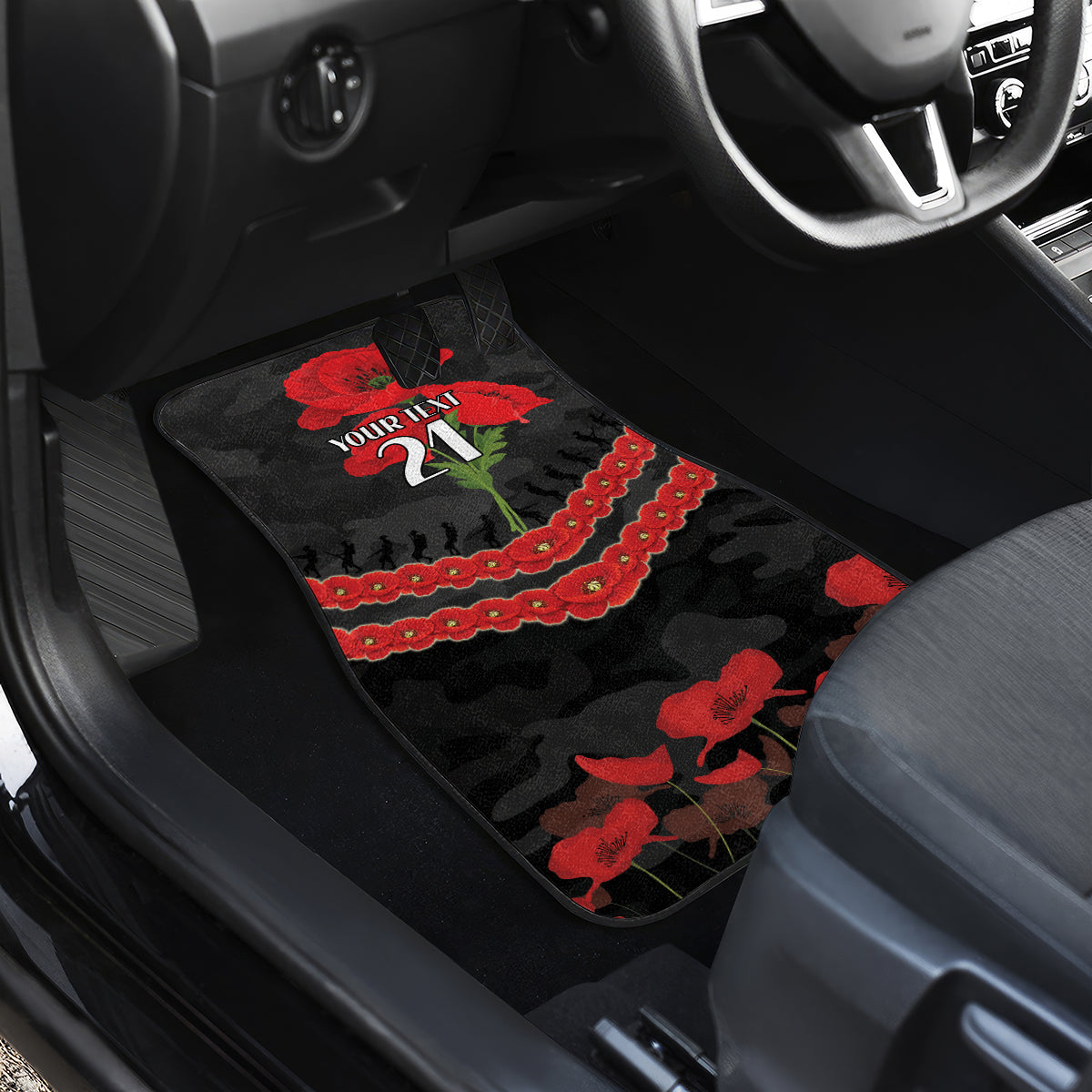 Custom Magpies Football Car Mats ANZAC Lest We Forget