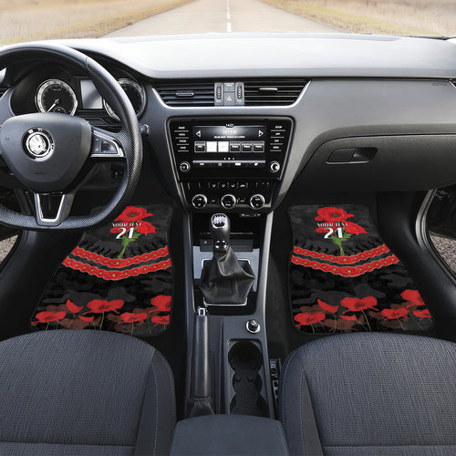 Custom Magpies Football Car Mats ANZAC Lest We Forget