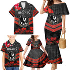 Custom Magpies Football Family Matching Mermaid Dress and Hawaiian Shirt ANZAC Lest We Forget