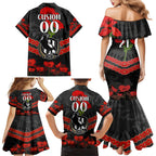 Custom Magpies Football Family Matching Mermaid Dress and Hawaiian Shirt ANZAC Lest We Forget