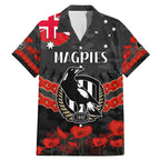 Custom Magpies Football Family Matching Mermaid Dress and Hawaiian Shirt ANZAC Lest We Forget