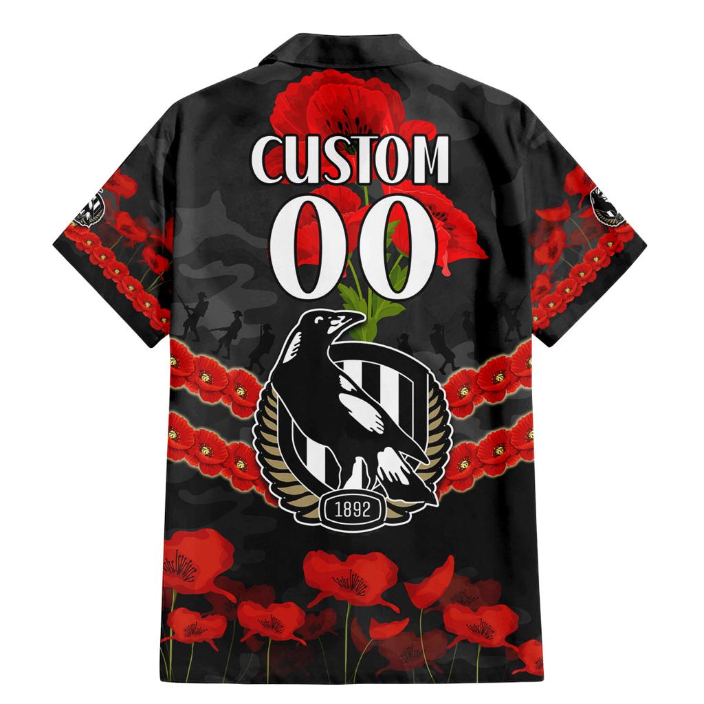 Custom Magpies Football Family Matching Mermaid Dress and Hawaiian Shirt ANZAC Lest We Forget
