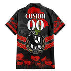 Custom Magpies Football Family Matching Mermaid Dress and Hawaiian Shirt ANZAC Lest We Forget