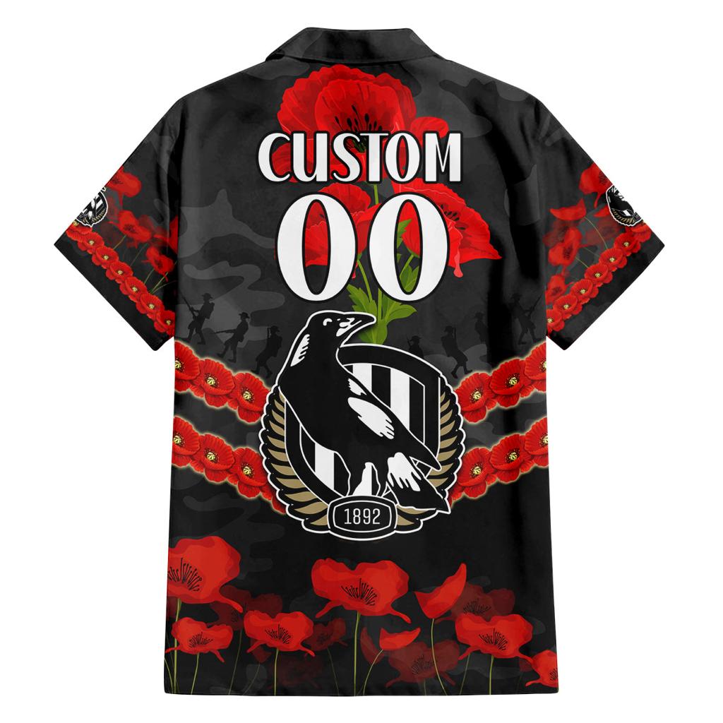Custom Magpies Football Family Matching Off Shoulder Maxi Dress and Hawaiian Shirt ANZAC Lest We Forget