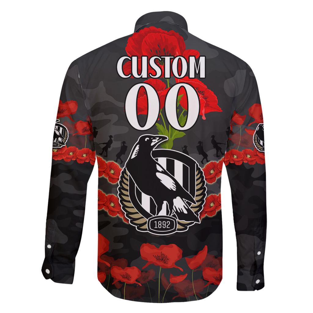 Custom Magpies Football Family Matching Off Shoulder Maxi Dress and Hawaiian Shirt ANZAC Lest We Forget