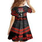Custom Magpies Football Family Matching Short Sleeve Bodycon Dress and Hawaiian Shirt ANZAC Lest We Forget