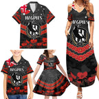 Custom Magpies Football Family Matching Summer Maxi Dress and Hawaiian Shirt ANZAC Lest We Forget