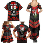 Custom Magpies Football Family Matching Summer Maxi Dress and Hawaiian Shirt ANZAC Lest We Forget