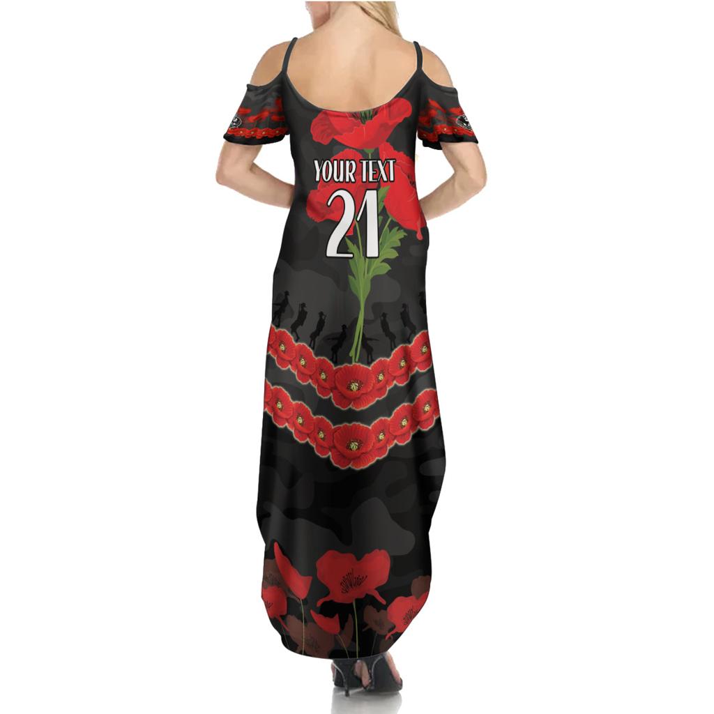 Custom Magpies Football Family Matching Summer Maxi Dress and Hawaiian Shirt ANZAC Lest We Forget