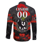 Custom Magpies Football Family Matching Tank Maxi Dress and Hawaiian Shirt ANZAC Lest We Forget