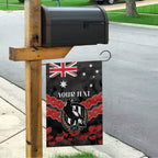 Custom Magpies Football Garden Flag ANZAC Lest We Forget