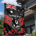 Custom Magpies Football Garden Flag ANZAC Lest We Forget