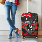 Custom Magpies Football Luggage Cover ANZAC Lest We Forget