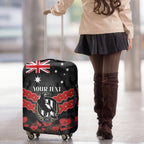Custom Magpies Football Luggage Cover ANZAC Lest We Forget