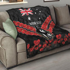 Custom Magpies Football Quilt ANZAC Lest We Forget