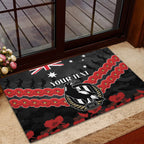 Custom Magpies Football Rubber Doormat ANZAC Lest We Forget