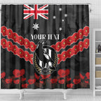 Custom Magpies Football Shower Curtain ANZAC Lest We Forget