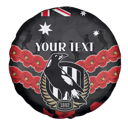 Custom Magpies Football Spare Tire Cover ANZAC Lest We Forget