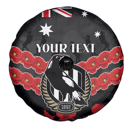 Custom Magpies Football Spare Tire Cover ANZAC Lest We Forget