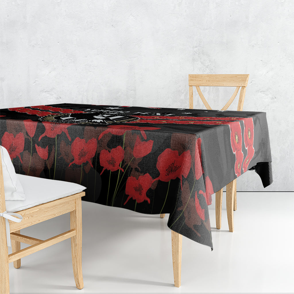 Custom Magpies Football Tablecloth ANZAC Lest We Forget
