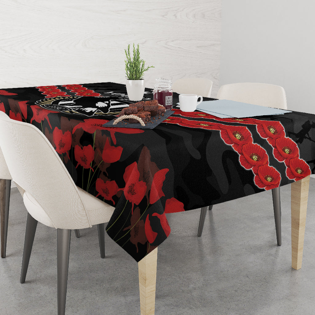 Custom Magpies Football Tablecloth ANZAC Lest We Forget