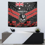Custom Magpies Football Tapestry ANZAC Lest We Forget