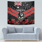 Custom Magpies Football Tapestry ANZAC Lest We Forget