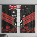 Custom Magpies Football Window Curtain ANZAC Lest We Forget