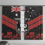 Custom Magpies Football Window Curtain ANZAC Lest We Forget