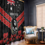 Custom Magpies Football Window Curtain ANZAC Lest We Forget